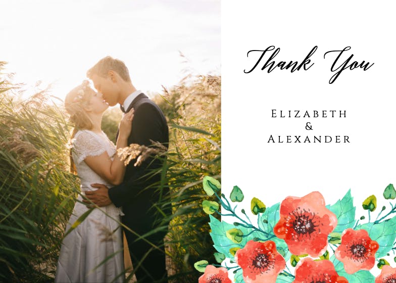 Royal garden - wedding thank you card